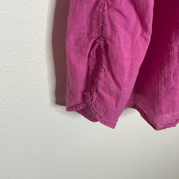 We The Free Shirt Extra Small Pink Button Down Short Sleeve Tunic Top - Picture 5 of 6